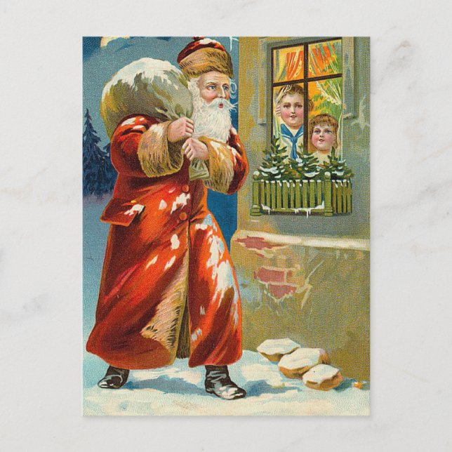 Vintage julvykort helg vykort (Framsida)