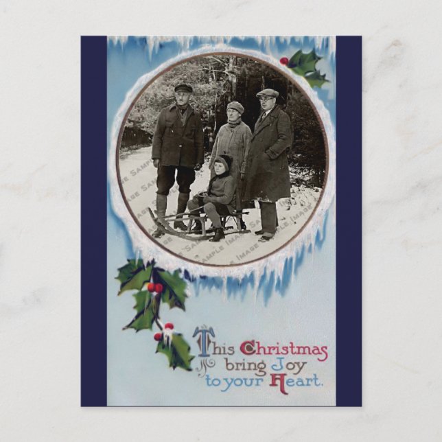 Vintage julvykort helg vykort (Framsida)