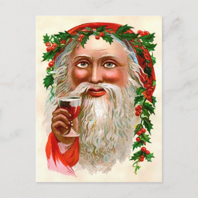 Vintage julvykort vykort (Framsida)