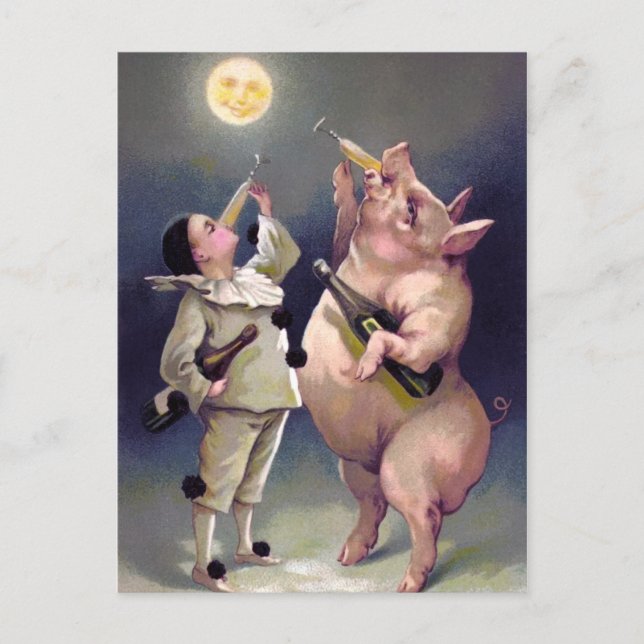 Vintage julvykort vykort (Framsida)