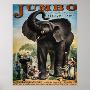 Vintage Jumbo Circus-annonsering Poster