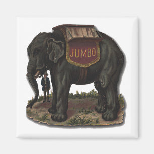 Vintage Jumbo Circus Elephant Retro Die-cut Card Magnet