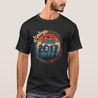 Vintage June 2017 5 Years Old Birthday Gifts T Shirt