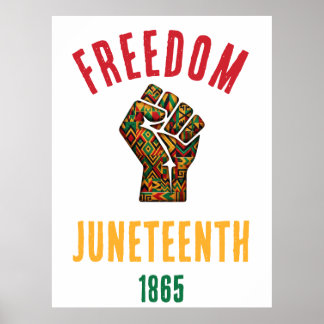 Vintage Juneteenth-frihet 1865 Pan-afrikanskt möns Poster