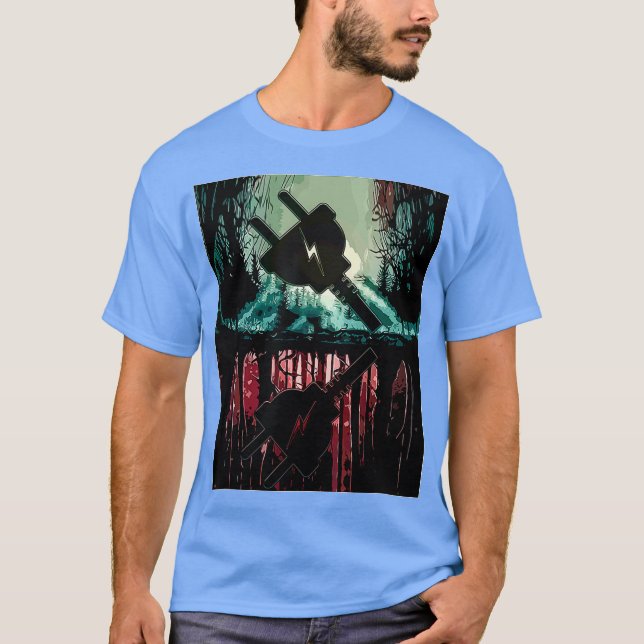 Vintage Jungle Aesthetic Electrician T Shirt (Framsida)