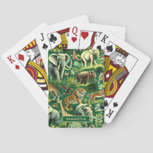 Vintage Jungle Animals Mönster Casinokort