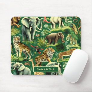 Vintage Jungle Animals Mönster Musmatta