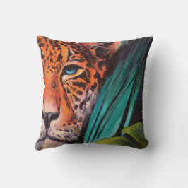 Vintage jungle leopard kudde