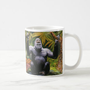 Vintage Jungle Primate, Silverback Lowland Gorilla Kaffemugg