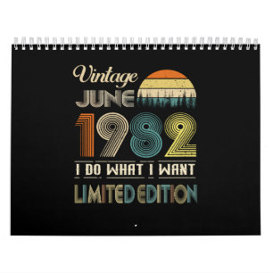 Vintage juni 1982 Vad jag vill ha Begränsadare ut Kalender