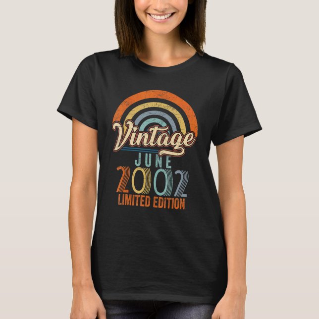 Vintage juni 2002 20:e födelsedagen t shirt (Framsida)