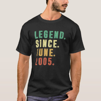 Vintage juni 2005 Retro 16 år gammal 16:e födelsed T Shirt