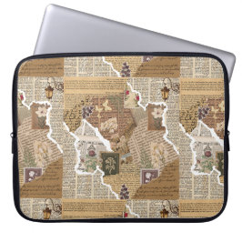 Vintage Junk Journal Ephemera Laptop Sleeve