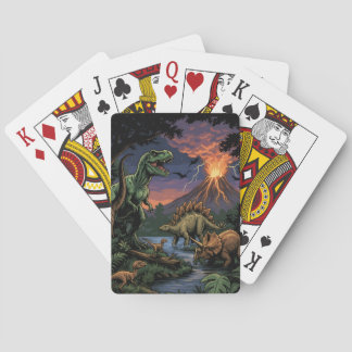 Vintage Jurassic Dinosaur Rex and Triceratops Casinokort