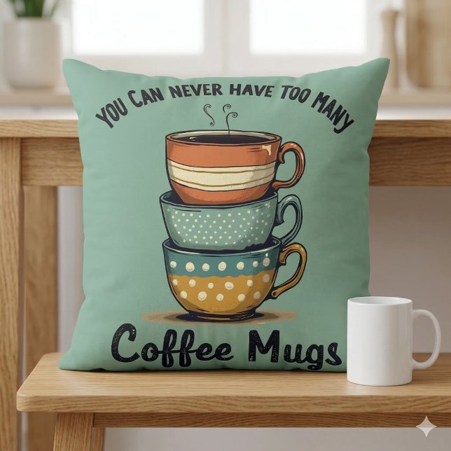 Vintage Kaffe Älskare Rustik Café Estetik Konst Kudde (Vintage Coffee Lover Rustic Café Aesthetic Art Throw Pillow Mockup A)