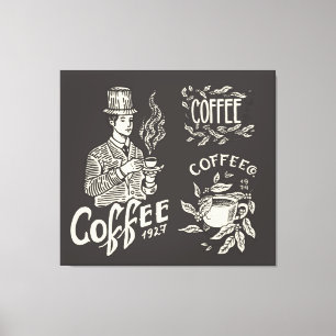 Vintage kaffe canvastryck