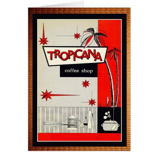 Vintage kaffe, kitsch! hälsningskort (Framsidan)