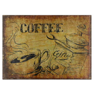 Vintage Kaffe konst på glasskärskivor