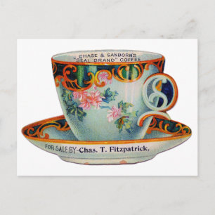 Vintage Kaffe Kopp Vykort