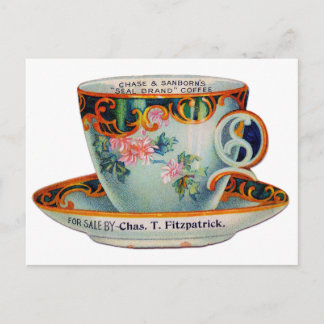 Vintage Kaffe Kopp Vykort