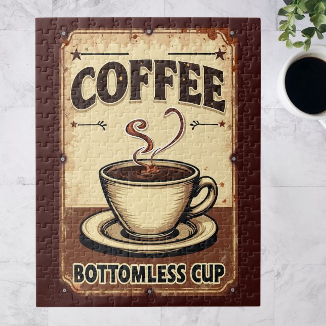 Vintage Kaffe Oändlig Kopp Skylt  Pussel (Skapare uppladdad)