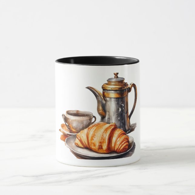 Vintage Kaffe och Croissant Mugg (Center)
