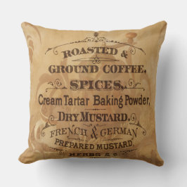 Vintage Kaffe och kryddor, rustika och Snyggt Kudde