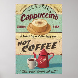 Vintage kaffe poster