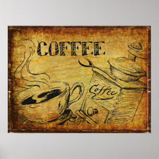 Vintage kaffe poster
