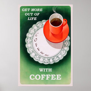Vintage Kaffe Poster Retro-annonsering