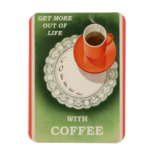 Vintage Kaffe Poster Retro Flexible Photo Magnet