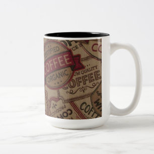 Vintage Kaffeetiketter: Collage Coffee Mugg