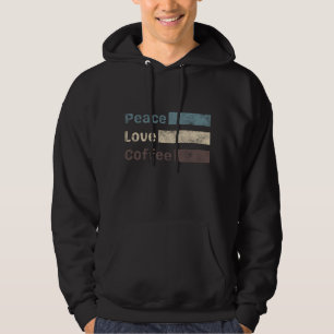 vintage kaffefärgad text, kärlek-kaffe hoodie