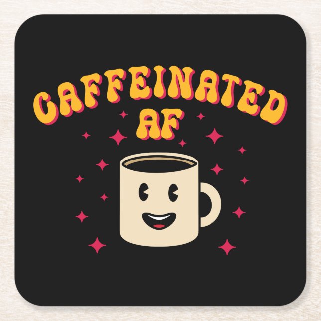 Vintage Kaffeinfri AF Underlägg Papper Kvadrat (Framsidan)