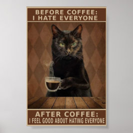Vintage kaffekatt poster
