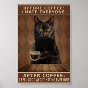 Vintage kaffekatt poster