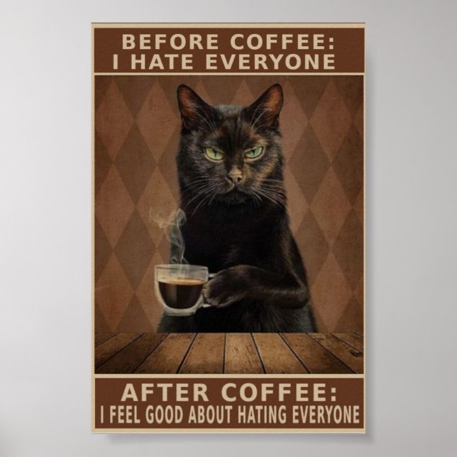Vintage kaffekatt poster (Framsidan)