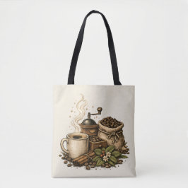 Vintage Kaffekopp Illustration Tygkasse