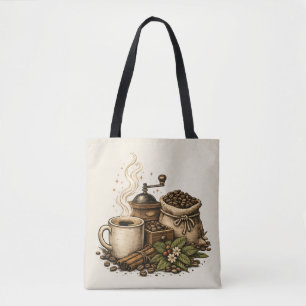 Vintage Kaffekopp Illustration Tygkasse