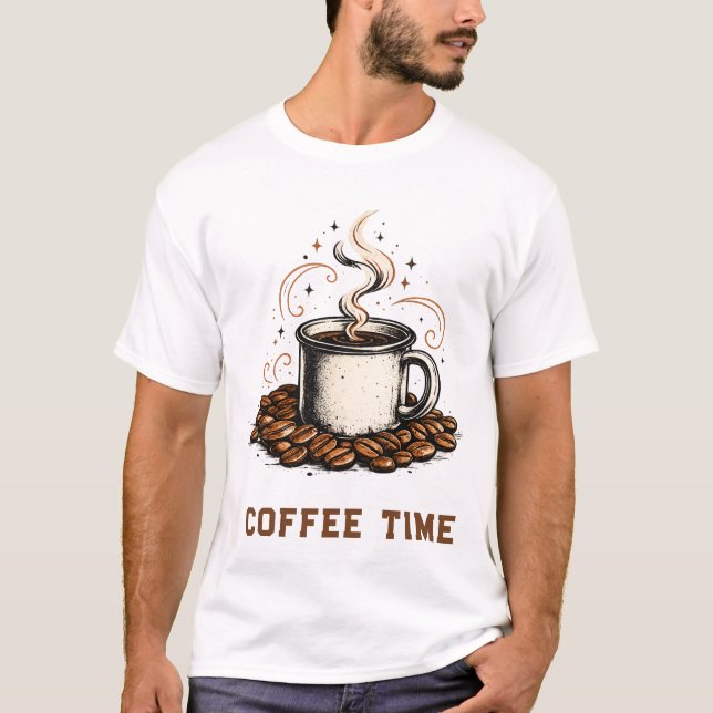 Vintage kaffelskjorta | Retro Emaljläger M T Shirt (Framsida)