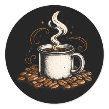 Vintage Kaffemugg Sticker | Retro Kaffeälskare Vi