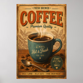 Vintage Kaffeposter Väggkonst | Retro Kök