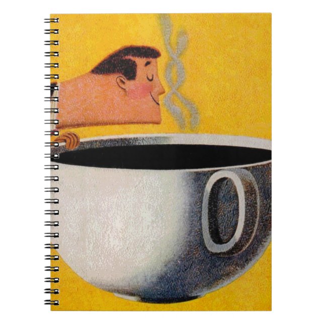 Vintage kaffereklam anteckningsbok med spiral (Framsidan)