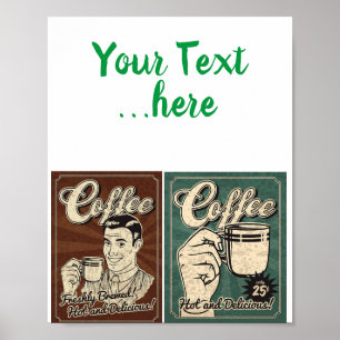 Vintage kaffereklamaffisch layoutidé poster