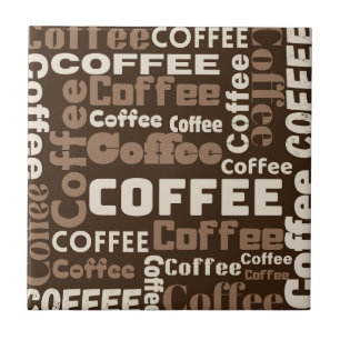 Vintage kaffetypografi mönster (1) kakelplatta