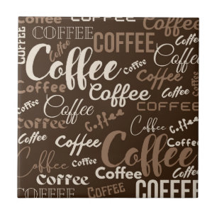 Vintage kaffetypografi mönster (3) kakelplatta