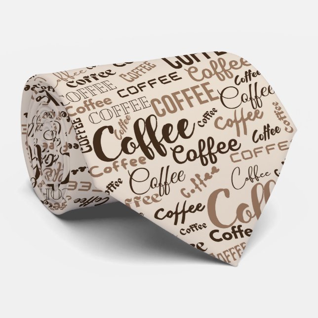 Vintage kaffetypografi mönster (4) slips (Rullad)