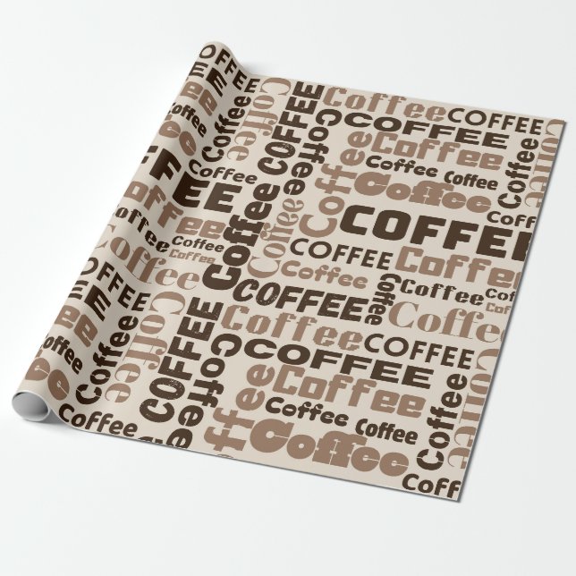 Vintage Kaffetypsnitt Mönster (2) Presentpapper (Utrullad)