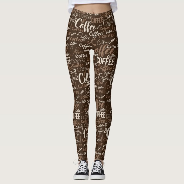 Vintage Kaffetypsnitt Mönster (3) Leggings (Framsida)