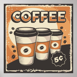 vintage kaffeverksamhet poster